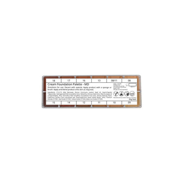 12 Shade Cream Foundation Palette - Medium to Dark - Image 2